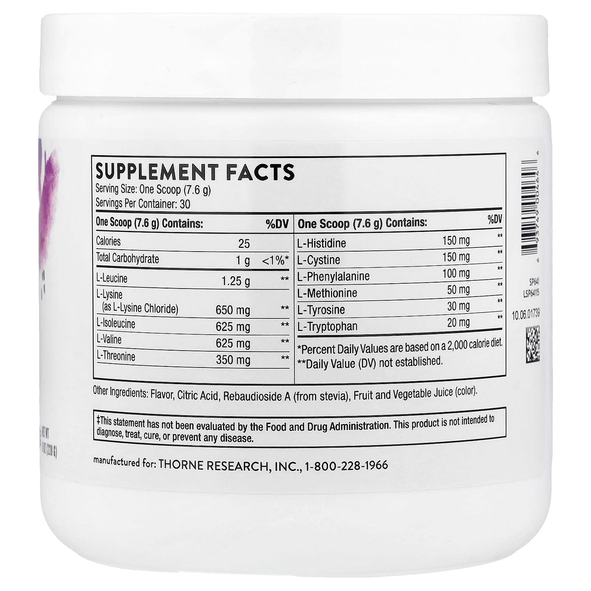 Thorne Amino Complex Berry Powder, 228 g (8 oz) — alternate product view