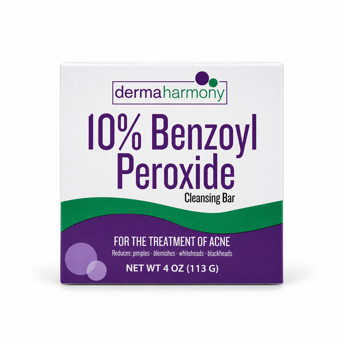 DermaHarmony Benzoyl Peroxide Cleansing Bar 10% 4 oz