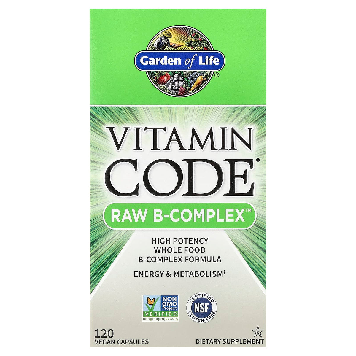 Garden of Life Vitamin Code RAW B-Complex, 120 Vegan Capsules — product view