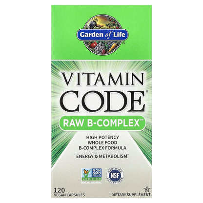 Garden of Life Vitamin Code RAW B-Complex, 120 Vegan Capsules