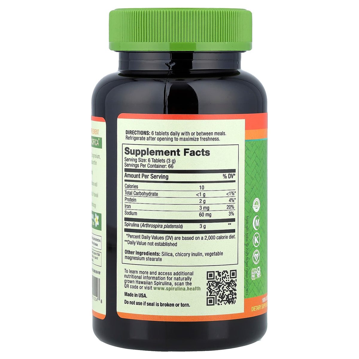 Nutrex Hawaii Pure Hawaiian Spirulina, 400 Tablets (500 mg per Tablet) — alternate product view