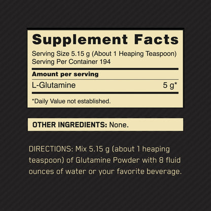 Optimum Nutrition Glutamine Powder, Unflavoured, 1 kg (2.2 lb) - view 3