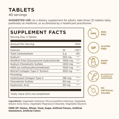 Solgar Glucosamine Hyaluronic Acid Chondroitin MSM, 60 Tablets - view 3