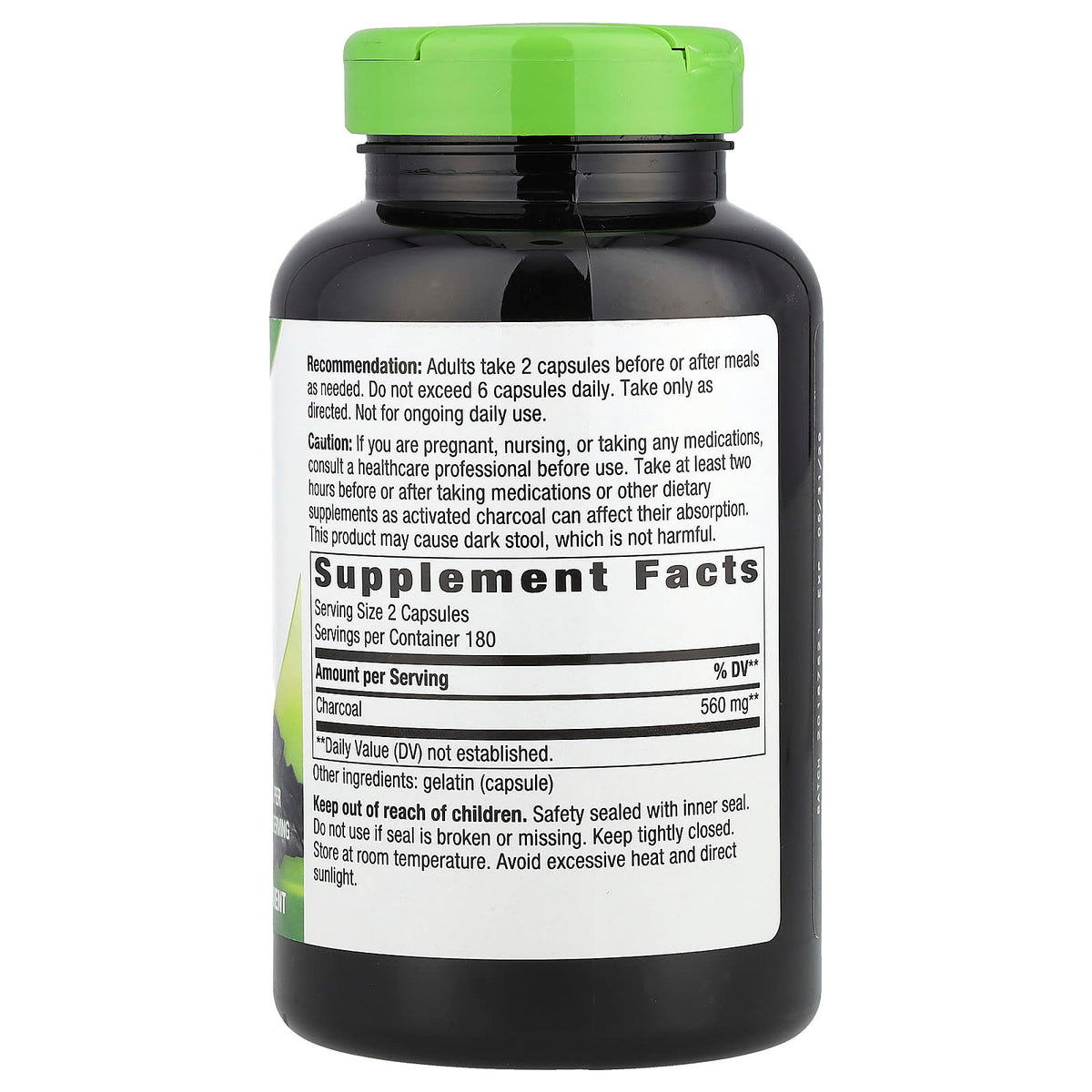 Nature's Way Activated Charcoal, 360 Capsules (280 mg per Capsule) - view 2