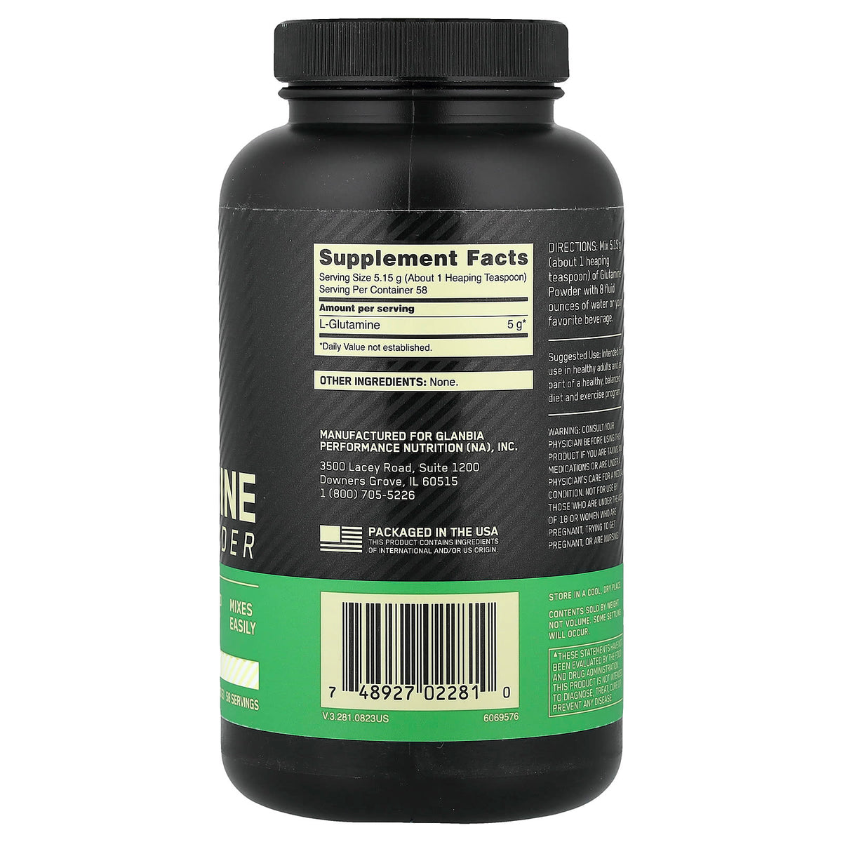 Optimum Nutrition Glutamine Powder, Unflavoured, 300 g (10.58 oz) - view 2