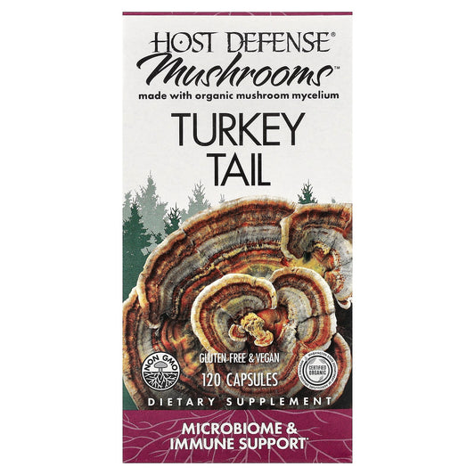 Host Defense Mushrooms Turkey Tail, 120 Capsules (0.5 g per Capsule)