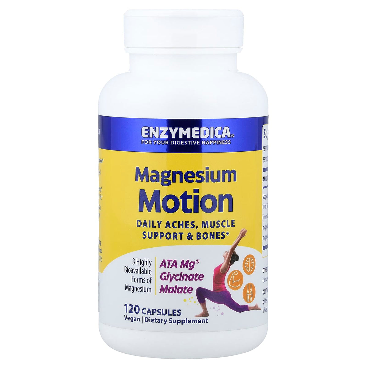 Enzymedica Magnesium Motion, 120 Capsules (40 mg per Capsule) - view 3