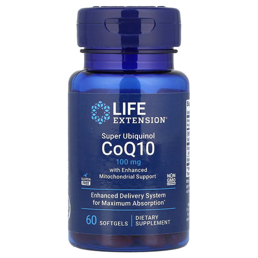 Life Extension Super Ubiquinol CoQ10 Mitochondrial Support, 100 mg, 60 Softgels