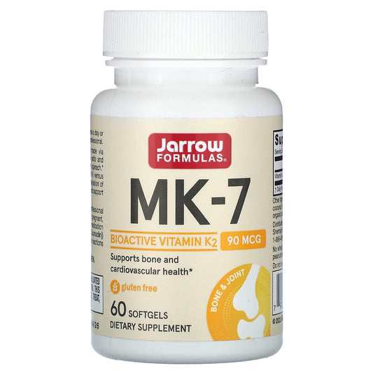 Jarrow Formulas MK-7 Vitamin K2 90 mcg, 60 Softgels