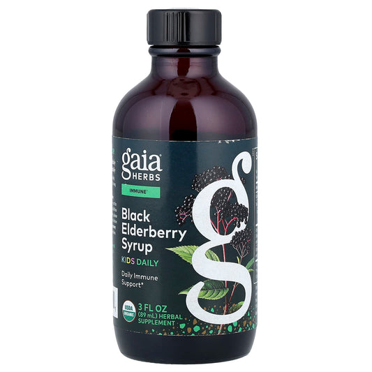 Gaia Herbs Kids Black Elderberry Syrup, 89 ml (3 fl oz)