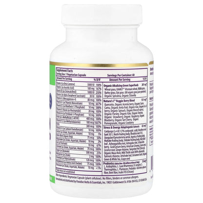 Paradise Herbs Earth's Blend One Daily Superfood Multi, No Iron, 60 Capsules - view 2