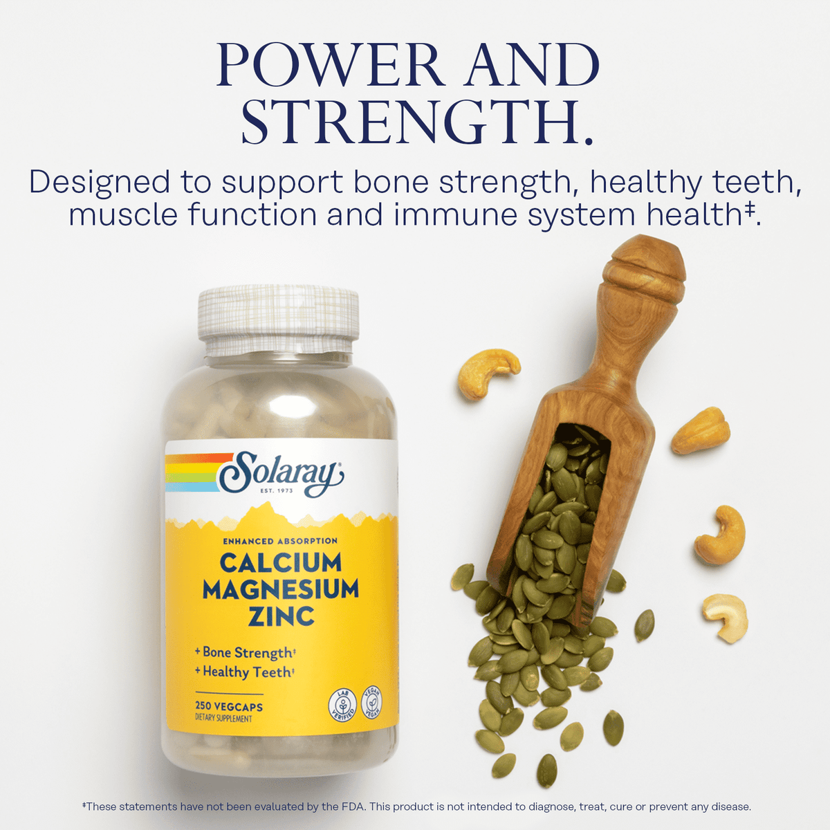 Solaray Calcium Magnesium Zinc, 250 VegCaps - view 3