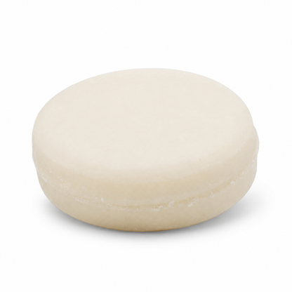DermaHarmony Sulfur 5% + Salicylic Acid 2% Shampoo Bar 113 g - A single round white shampoo bar on a white background