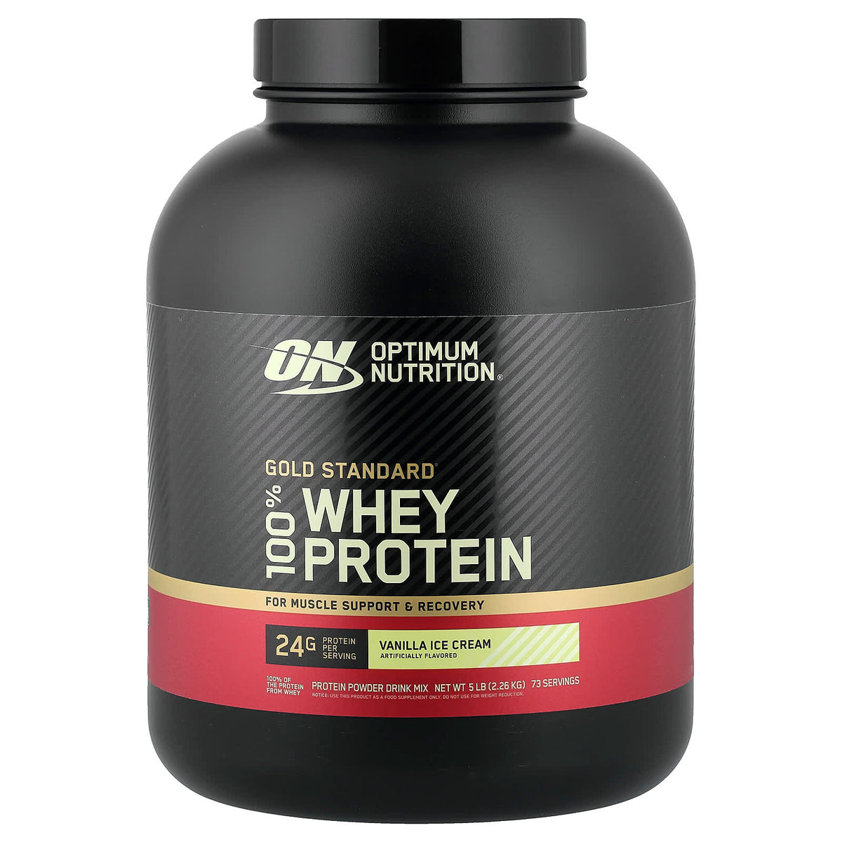 Optimum Nutrition Gold Standard 100% Whey, Vanilla Ice Cream, 2.26 kg (5 lb)