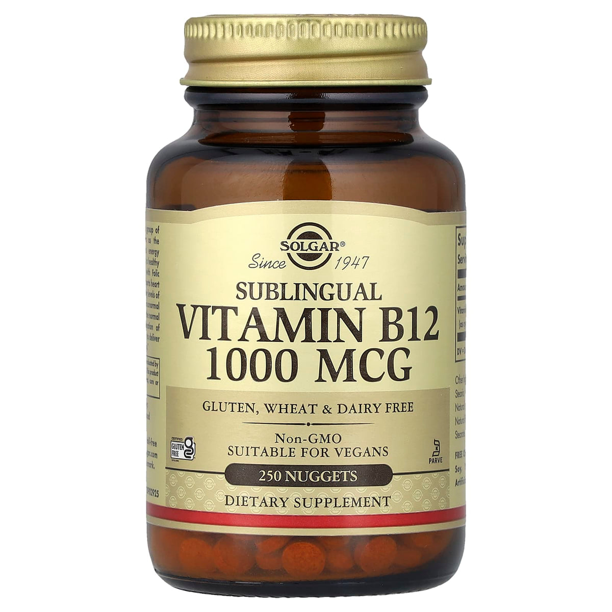 Solgar Vitamin B12 Sublingual 1,000 mcg, 250 Nuggets — product view