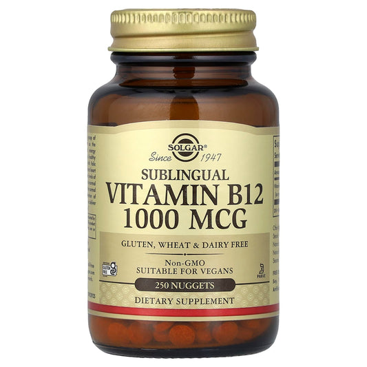 Solgar Vitamin B12 Sublingual 1,000 mcg, 250 Nuggets