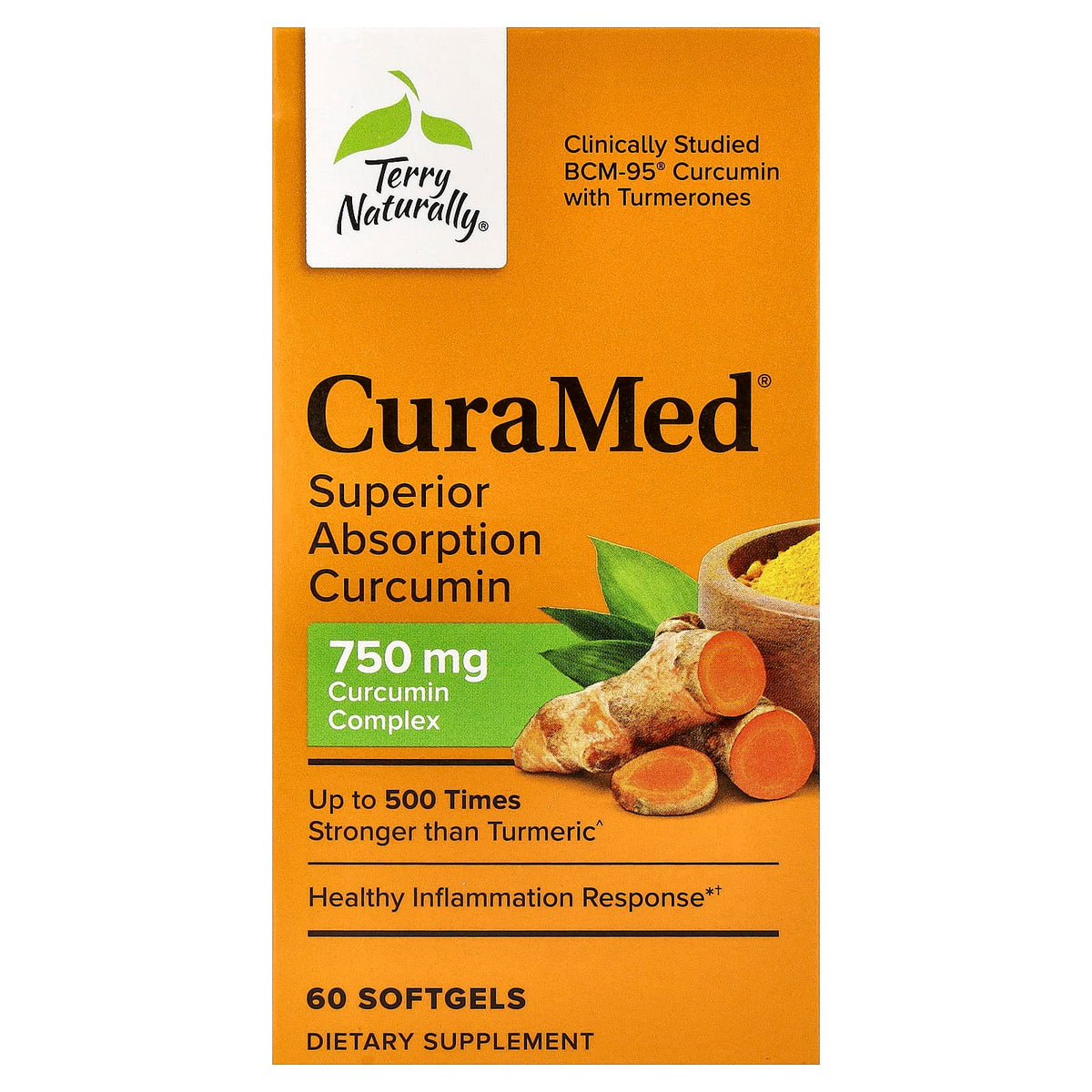 Terry Naturally CuraMed Curcumin, 750 mg, 60 Softgels