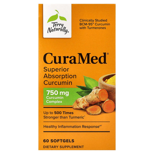 Terry Naturally CuraMed Curcumin, 750 mg, 60 Softgels