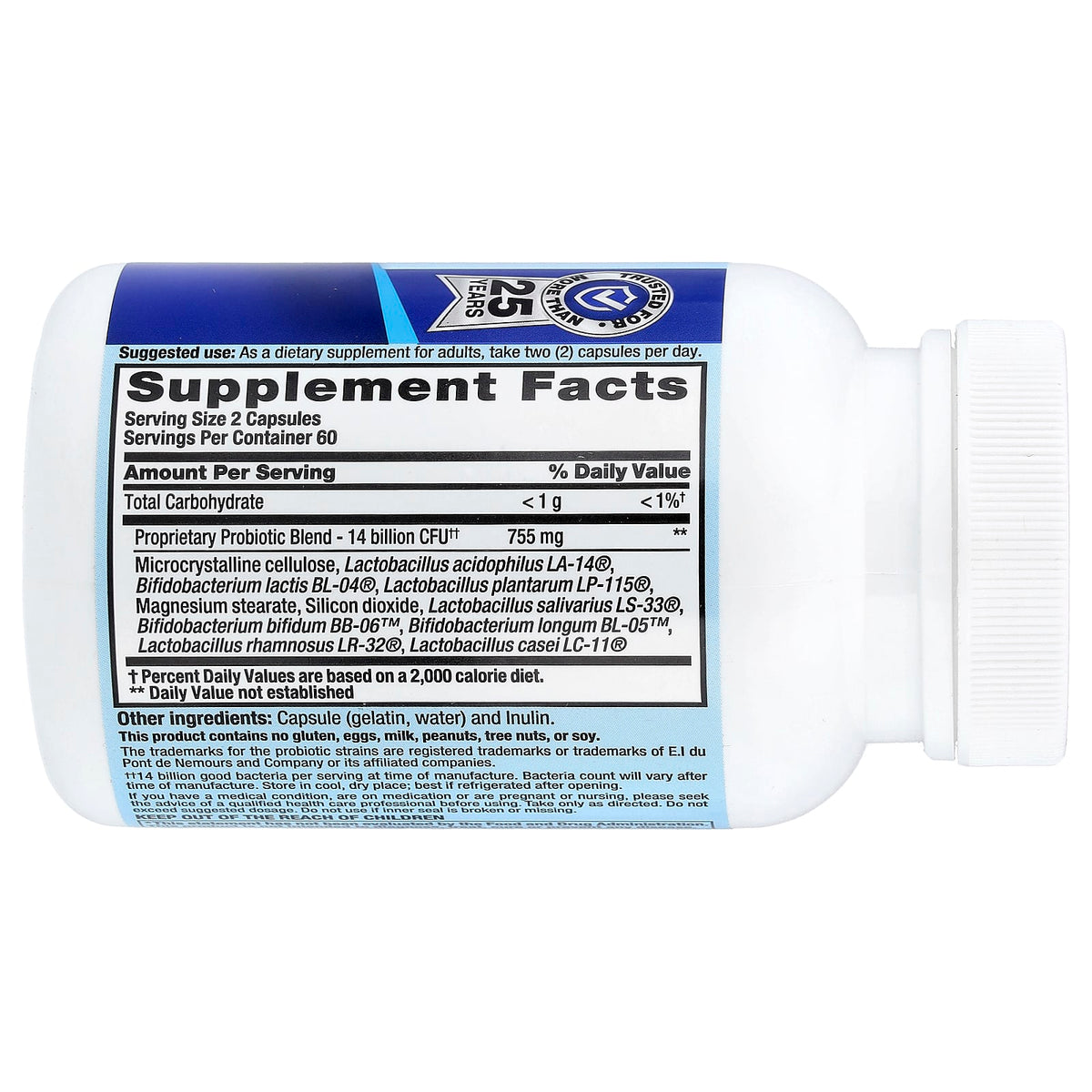 Nutrition Now PB 8 Probiotic, 120 Capsules (7 Billion CFU per Capsule) - view 2