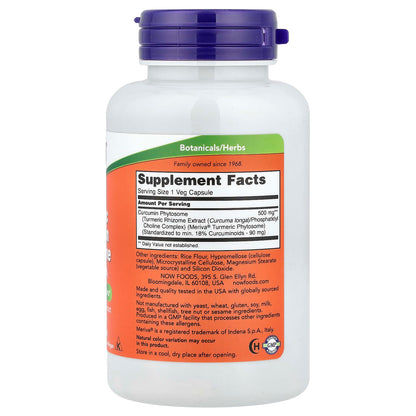NOW Foods Turmeric Curcumin Phytosome with Meriva, 60 Veg Capsules (500 mg Each) - view 2