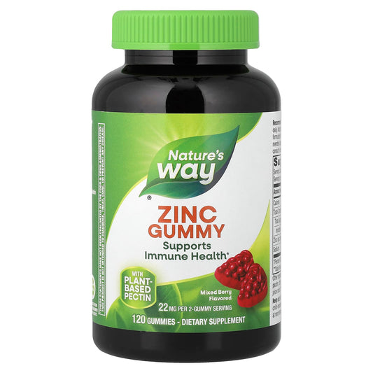 Nature's Way Zinc Gummies, Mixed Berry, 120 Gummies (11 mg per Gummy)