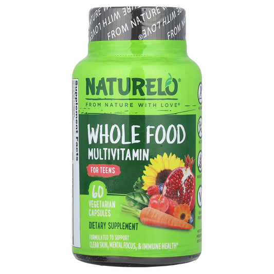 NATURELO Whole Food Multivitamin for Teens, 60 Vegetarian Capsules