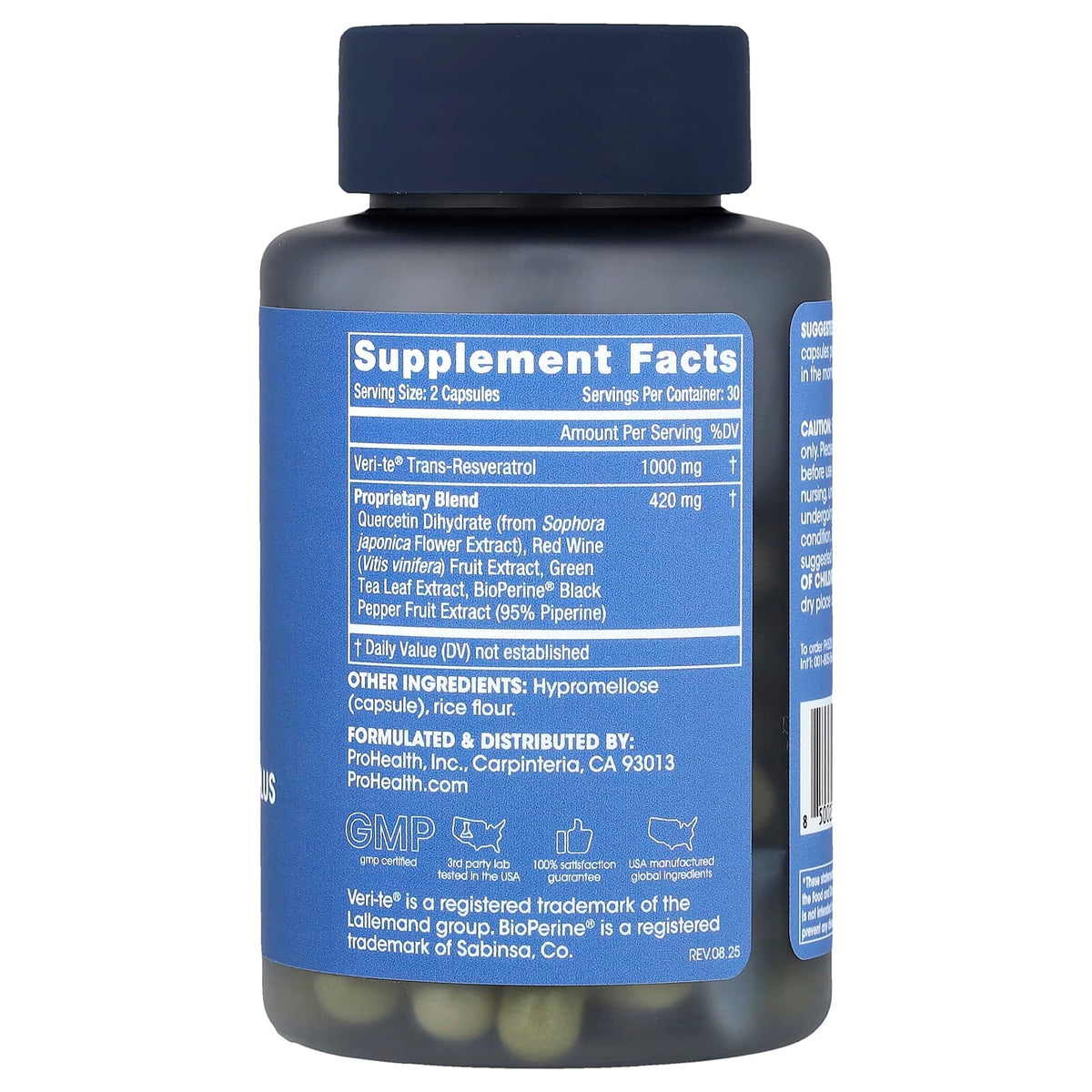 ProHealth Longevity Trans-Resveratrol Plus, 60 Capsules - view 2