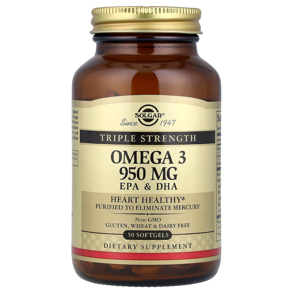 Solgar Omega-3 EPA & DHA Triple Strength 950 mg, 50 Softgels