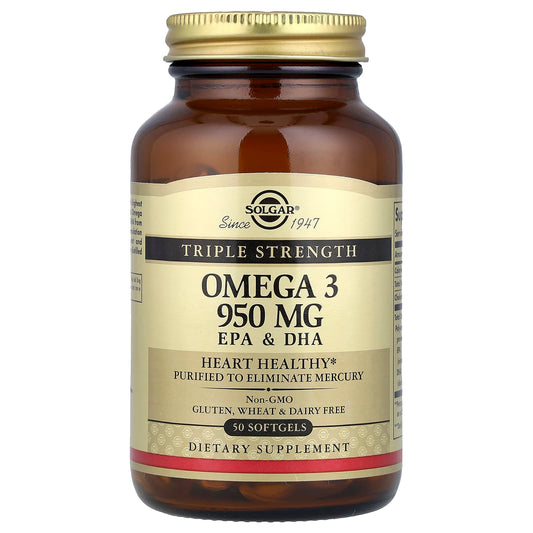 Solgar Omega-3 EPA & DHA Triple Strength 950 mg, 50 Softgels