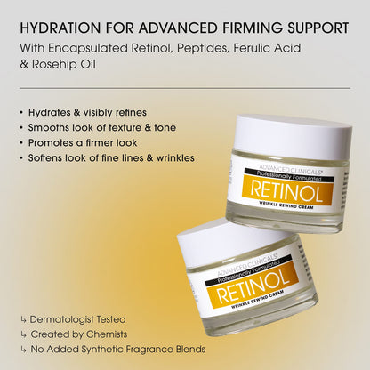 Advanced Clinicals Retinol Wrinkle Rewind Cream 74 ml (2.5 fl oz) - view 5