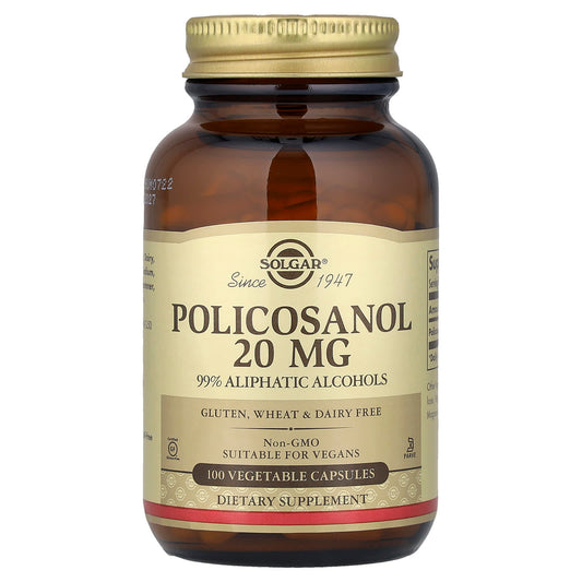 Solgar Policosanol 20 mg, 100 Vegetable Capsules
