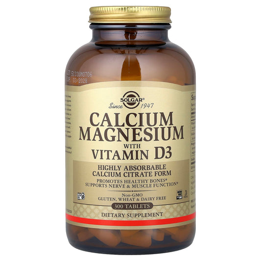 Solgar Calcium Magnesium with Vitamin D3, 300 Tablets