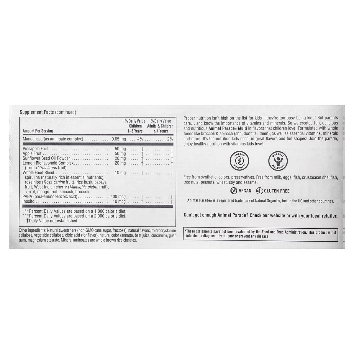 NaturesPlus Animal Parade Children's Multivitamin Chewable, Orange, 180 Tablets - view 3