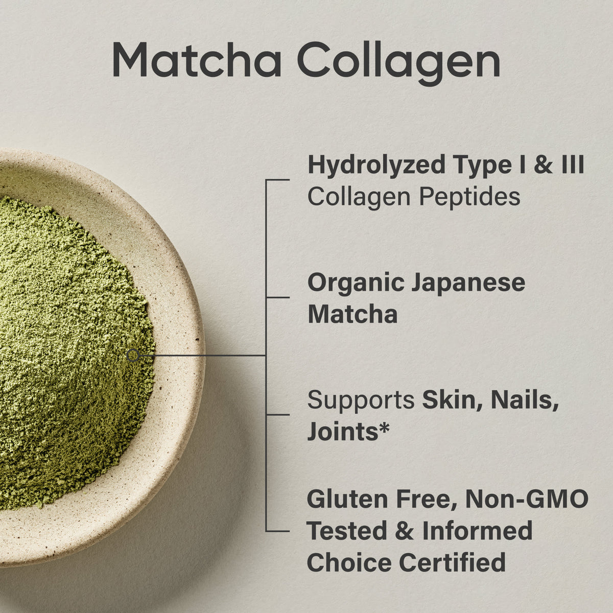 Sports Research Organic Collagen Peptides, Matcha, 288 g (10.2 oz) - view 5