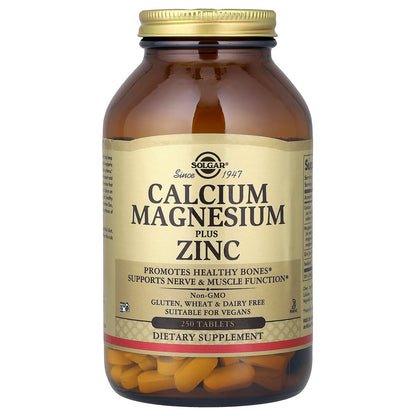 Solgar Calcium Magnesium Plus Zinc, 250 Tablets