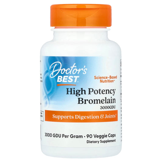 Doctor's Best High Potency Bromelain, 500 mg, 90 Veggie Caps