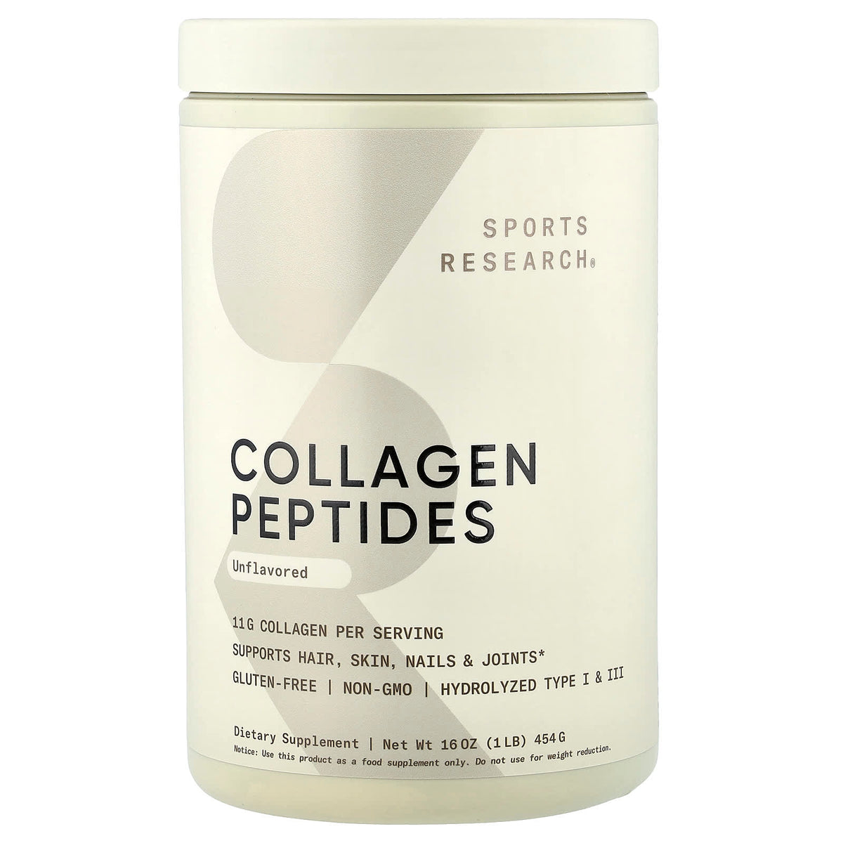 Sports Research Collagen Peptides Unflavoured, 16 oz (454 g)