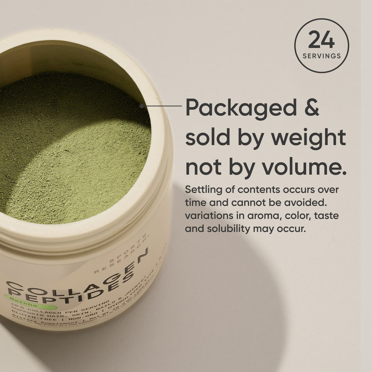 Sports Research Organic Collagen Peptides, Matcha, 288 g (10.2 oz) - view 6