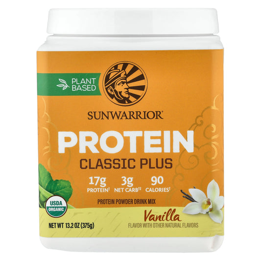 Sunwarrior Classic Plus Protein, Vanilla, 375 g (13.2 oz)
