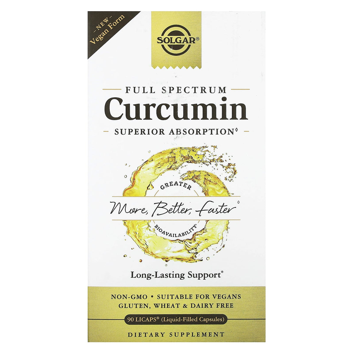 Solgar Full Spectrum Curcumin, 90 LiCaps