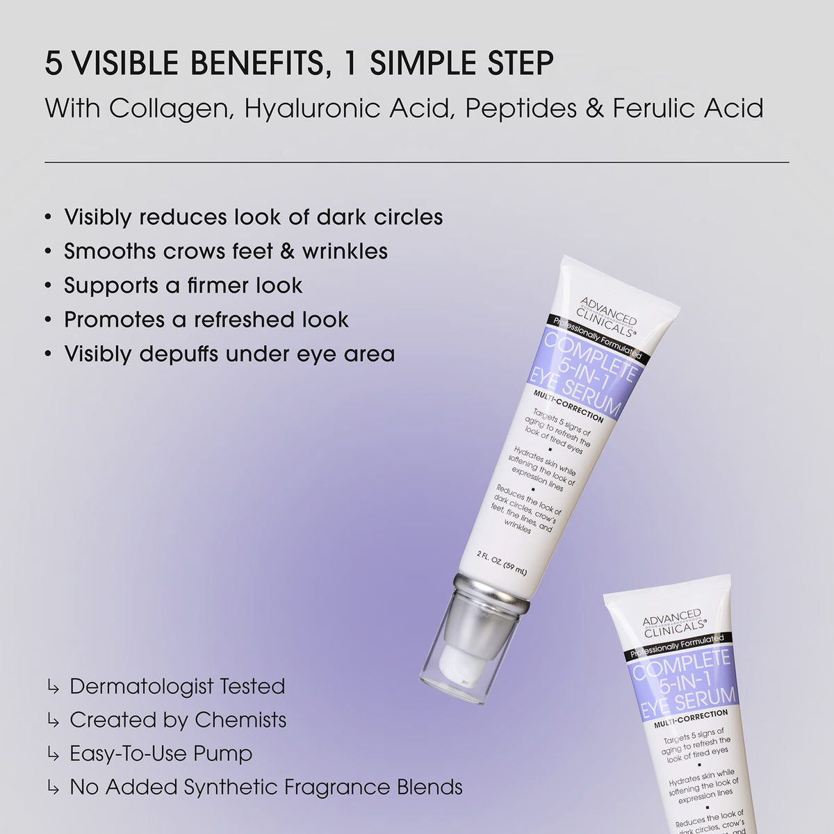 Advanced Clinicals Complete 5-in-1 Eye Serum 59 ml (2 fl oz) - view 4