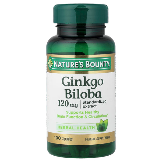Nature's Bounty Ginkgo Biloba 120 mg, 100 Capsules