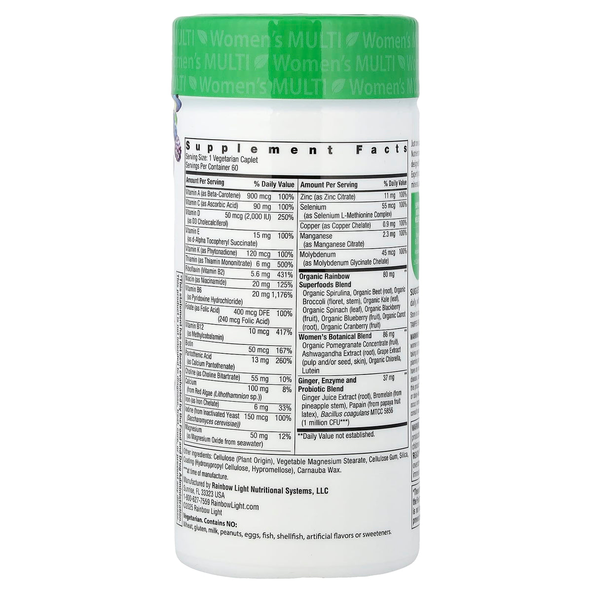 Rainbow Light Women's One+ Real Food Nutrients, 60 Vegetarian Caplets - view 2