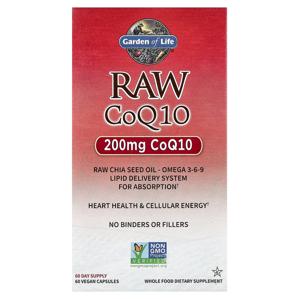 Garden of Life RAW CoQ10, 60 Vegan Capsules — product view