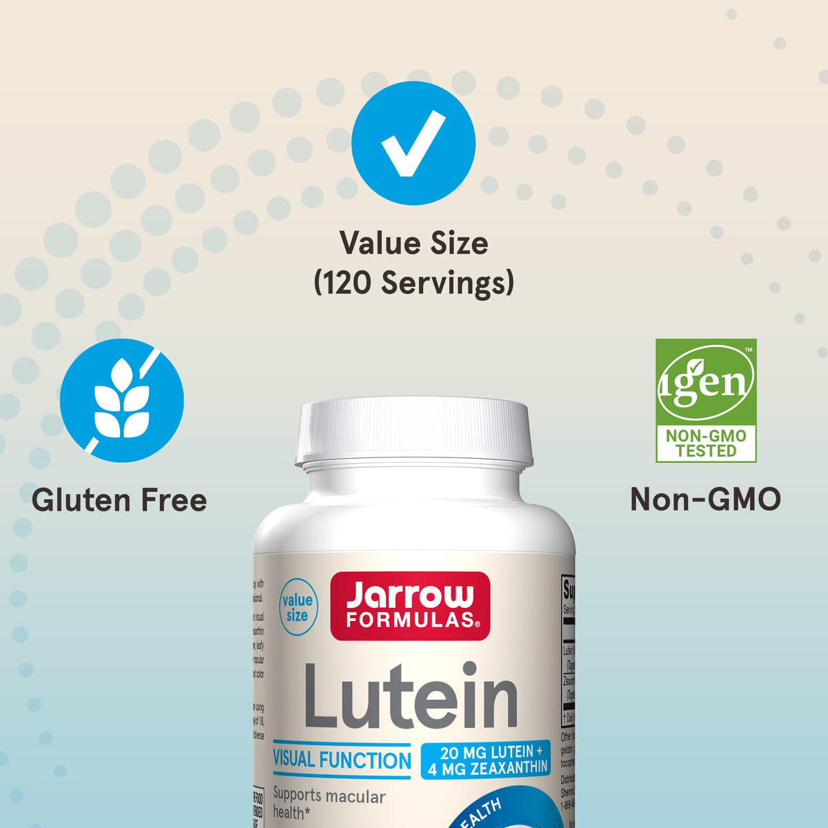 Jarrow Formulas Lutein 20 mg + Zeaxanthin 4 mg, 120 Softgels - view 6