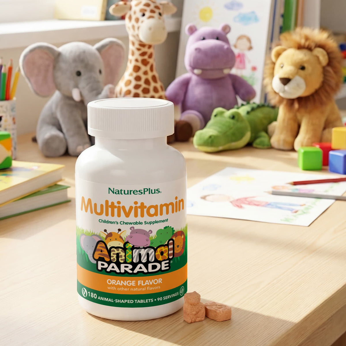NaturesPlus Animal Parade Children's Multivitamin Chewable, Orange, 180 Tablets - view 6