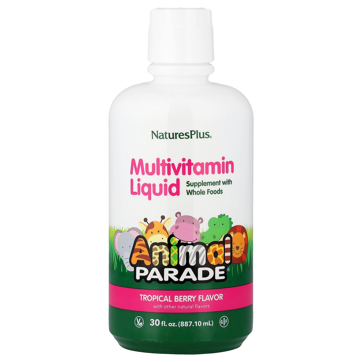 NaturesPlus Animal Parade Multivitamin Liquid, Tropical Berry, 887 ml (30 fl oz)