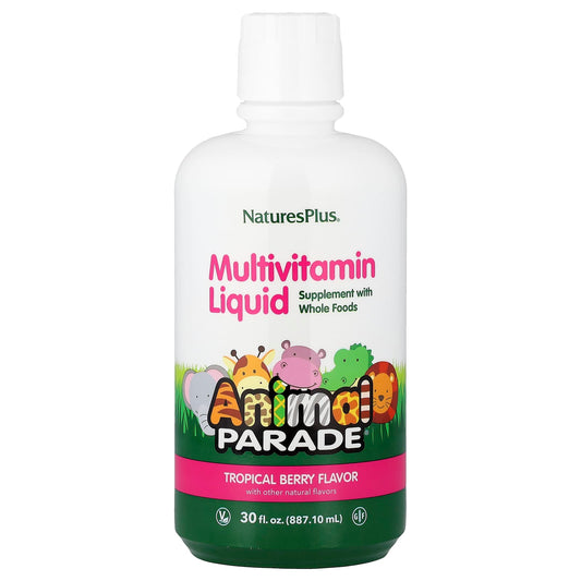NaturesPlus Animal Parade Multivitamin Liquid, Tropical Berry, 887 ml (30 fl oz)