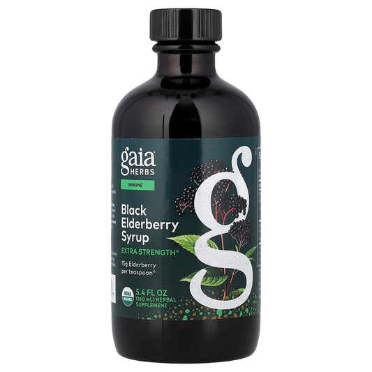Gaia Herbs Black Elderberry Syrup, 160 ml (5.4 fl oz)