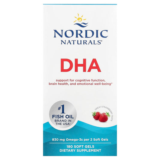 Nordic Naturals DHA, Strawberry, 180 Soft Gels